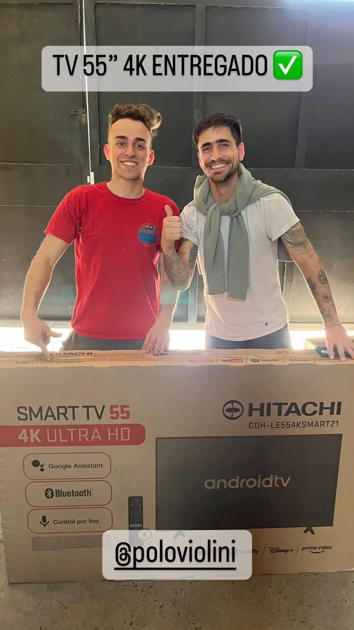 Smart TV 55" 4K: Entregado en mano, con caja cerrada.