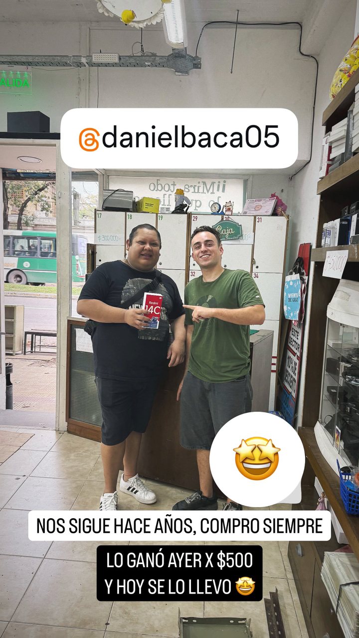 Celular Redmi: Daniel B. nos sigue hace años: lo ganó con una chance de $500.