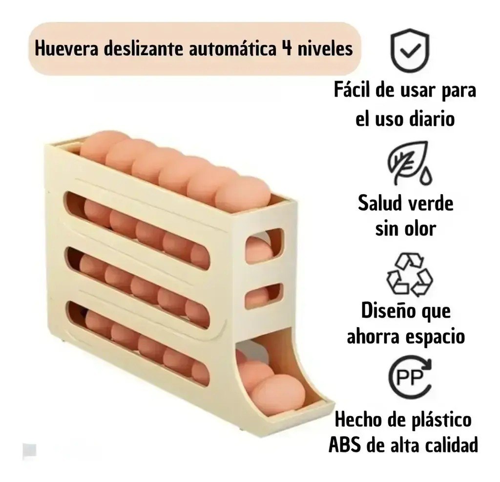 Dispensador de Huevos Plástico 4 Niveles · 100 números