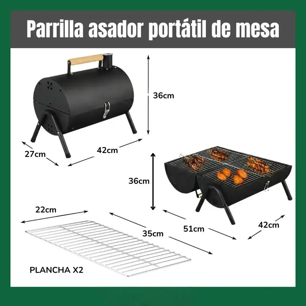 Parrilla Plegable de Hierro 51x38x17cm foto 9