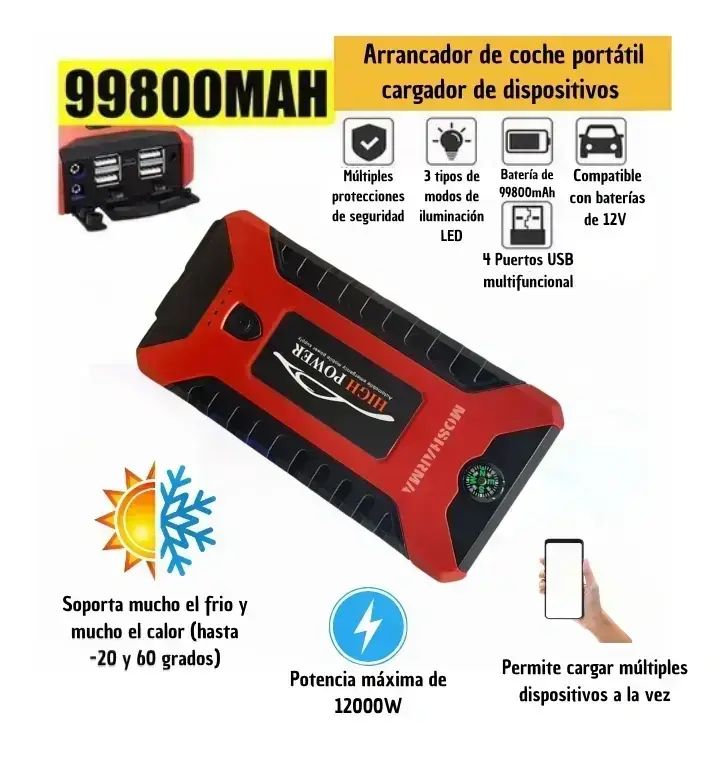 Arrancador para Auto Inalámbrico 600A foto 6